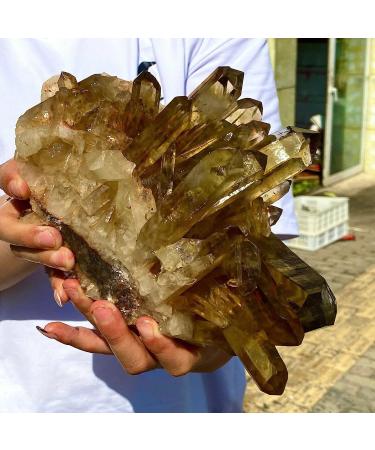 8LB Natural Citrine Cluster Specimen Quartz Crystal Suitable for Home ERTEYIN - Buy Online on GoSupps.com