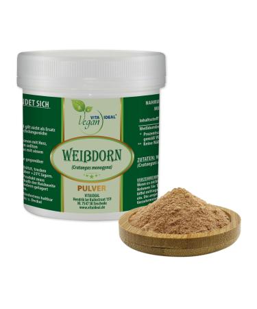Vita Ideal Vegan hawthorn - berries powder 50g - Crataegus fruct - daily portion 1000mg of white -thorn berries pure powder.Including measuring spoon original from vitaideal.