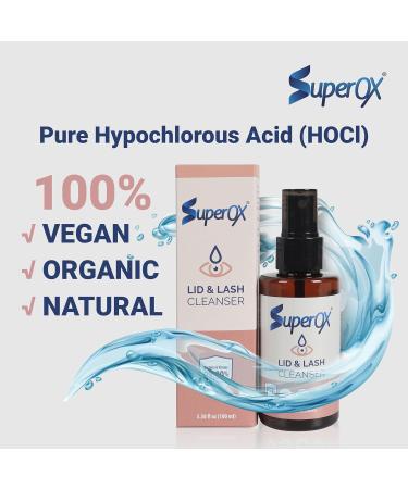 Superox Eyelid & Eyelash Cleanser - Hypochlorous Acid Spray for Styes Irritation & Blepharitis Relief - 50 ml International Shipping - Buy Online on GoSupps.com