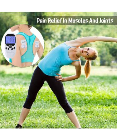 EMS TENS Device - Pain Therapy & Muscle Stimulation with Dual Outputs 8 Electrode Pads for Effective Pain Relief & Muscle Building - Buy Online on GoSupps.com