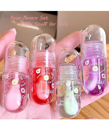 4 pcs Lip Gloss Oil Set Huile Pour Les L vres Set De Lip Gloss Gel e De L vres Hydratante Pour Les Femmes Cadeau D'anniversaire Non Toxique pink 1 unit (Lot de 4) - Buy Online on GoSupps.com