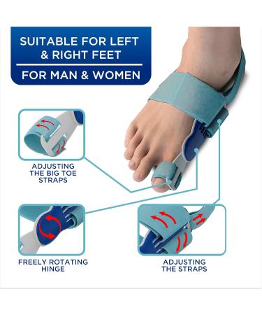 Bunion Corrector for Men & Women | Adjustable Orthopedic Splint & Toe Separators | 3-in-1 Big Toe Straightener - Comfortable Bunion Relief - Buy Online on GoSupps.com