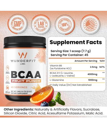 BCAA Powder - Fruit Punch Flavor | 45 Servings | Boost Muscle Recovery & Performance | International Shipping Available - Buy Online on GoSupps.com
