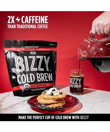 Bizzy Organic Cold Brew Coffee Brew Bags - Smooth & Sweet Blend - 12 Count - Specialty Grade Arabica - Makes 42 Cups - Buy Online on GoSupps.com