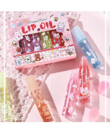 OKENTEN Fruity lip gloss fruit flavor moisturizing lipsticks transparent colorless lip lotion rolling ball lip oil liquid lipstick for plumper moisturized lips 6 pieces 6 pieces - Buy Online on GoSupps.com