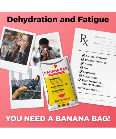 Shop Banana Bag Oral Solution - Salted Watermelon 30-Pack | Medbox Hydration Recovery & Electrolyte Powder Drink Mix - Buy Online on GoSupps.com