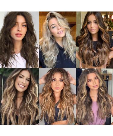 4PCS 20 inch Curly Clip in Hair Extensions - Synthetic Soft Wavy Brown (Natural Black) - Buy Online on GoSupps.com