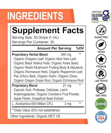 Candida Cleanse Detox for Women & Men - Organic Oregano Oil Drops Caprylic Acid Black Walnut Wormwood Candi Support Capsules Kit - Natural Oral Anti Overgrowth Gut Balance Flora Complex Liquid Drops - Buy Online on GoSupps.com