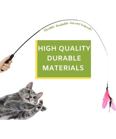 Interactive 11-Piece Buddy Wild Cat Toy Set with Teaser Wands and Feather Worms - Vibrant Colors - Exercise Toys for Cats and Kittens - Buy Online on GoSupps.com