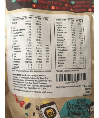 EarthChamp by Wyldsson Vegan Chocolate Protein Powder 1kg - Dairy and Lactose Free Formula - Plant Based Shake Mix - Buy Online on GoSupps.com