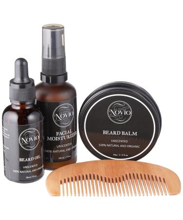 Premium Novio Beard Kit - Beard Oil Balm & Moisturizer for Healthy Facial Hair | International Shipping - Buy Online on GoSupps.com