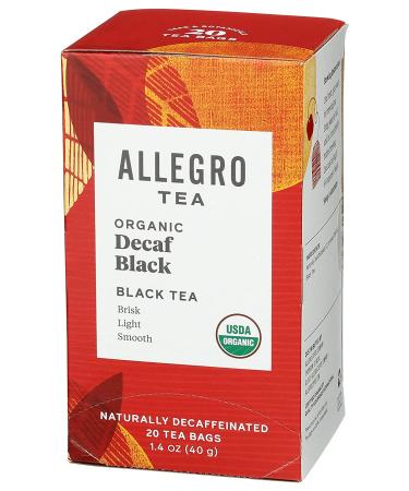 Allegro Tea Organic Decaf Black Tea Bags - 20 ct | Premium Quality, Natural Flavor | Shop Now - Buy Online on GoSupps.com