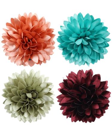 Cinaci 4 Pack Large Satin Daisy Floral Hair Clips for Women - Hair Accessories Set for Updos and Buns - Buy Online on GoSupps.com