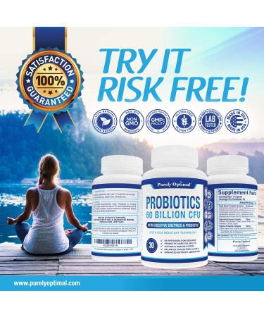 PURELY OPTIMAL Premium Probiotics 60 Billion CFU - 30 Capsules for Digestive Health - Buy Online on GoSupps.com