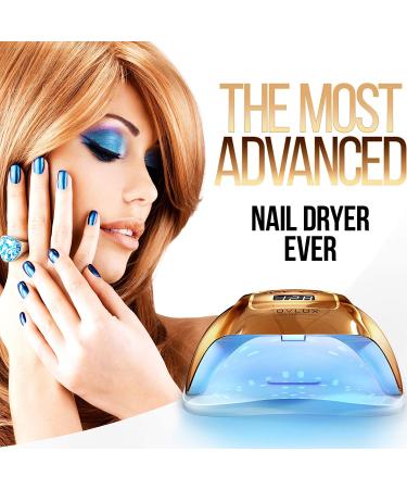 OVLUX 128W UV LED Nail Lamp - Rapid-Curing Gel Nails Dryer for Manicures/Pedicures - Dual-Voltage - Extra-Long Cable - Professional Gel Lamp for Homes/Salons - Gold - Buy Online on GoSupps.com