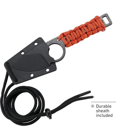 CRKT Capflying Knife EDC | Solid Blade Drop Point Knife with Black Stonewash | Orange Handle with Wrapped Cord | International Shipping Available - Buy Online on GoSupps.com