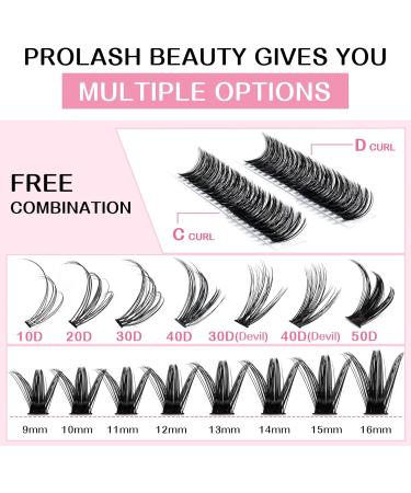 280 Pcs 50D-C-0.07-10 Cluster Wispy Lashes C D Curl DIY At Home - 10mm Bottom Lashes - Buy Online on GoSupps.com