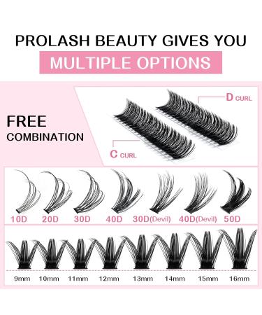280 PC DIY Individual Eyelashes for Extensions - 40D & 50D Mixed Cluster Lashes (9-15mm) - Buy Online on GoSupps.com