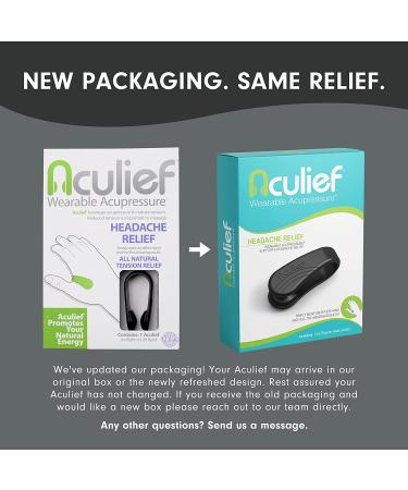 Aculief - Natural Headache & Migraine Relief Wearable - Acupressure for Stress Alleviation - Regular Black, 1 Pack - Buy Online on GoSupps.com