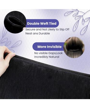 LAAVOO 60CM Black Real Hair Extensions - Remy Human Hair Tressen Sew-In 120g Smooth #1 Hairpin - Buy Online on GoSupps.com