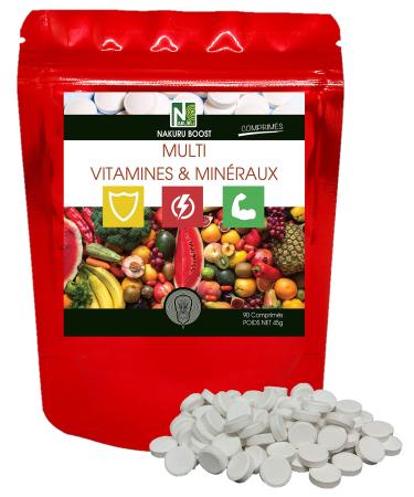 NAKURU | Multi Vitamins & Minerals | Boost Range | Made in France (90 Tablets of 500mg / Net Weight: 45g)