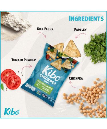 Kibo Chickpea Chips - Gluten-Free, Vegan, Non-GMO, Mediterranean Herbs, 1 oz (12 Pack) - Buy Online on GoSupps.com