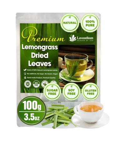 Lavendium 100g (3.5oz) Lemongrass Dried Leaves (Cut & Sifted) 100% Natural & Pure Lemongrass leaves Lemongrass Herbal Tea. Lemongrass Leaf Tea. No Sugar No Caffeine No Gluten Vegan.