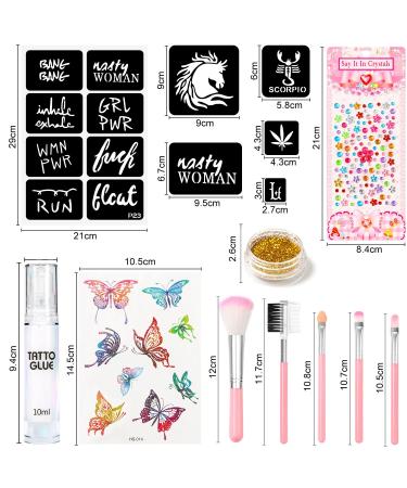Glitter Tattoo Studio Set 3 - Sparkly & Colorful Temporary Tattoos for Kids - Magical Fake Tattoo Kit for Girls - Arts & Crafts - Buy Online on GoSupps.com