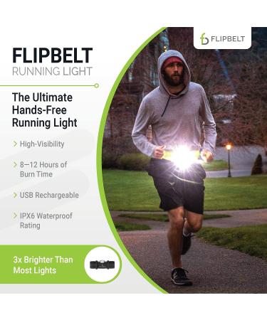 FlipBelt Night Running Light Waist Lamp | USB Rechargeable 500 Lumens | Waterproof & Adjustable Brightness | White LED Lights for Runners - USA Company - Buy Online on GoSupps.com