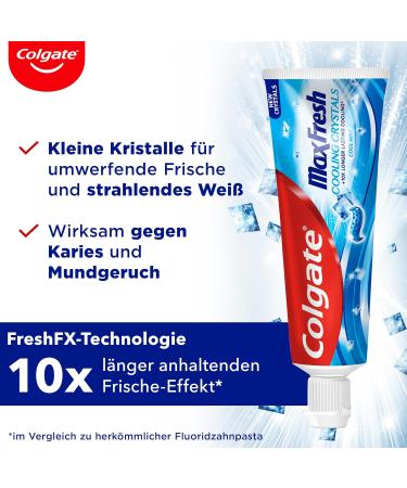 Buy Colgate Max Fresh Cooling Crystals Toothpaste 12x75 ml - Long-Lasting Freshness Effective Cleaning & White Teeth - International Shipping - Buy Online on GoSupps.com