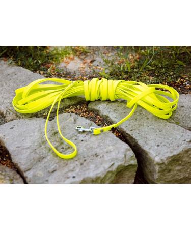 5m Neon Yellow Dog Leash - Extra Narrow Dirt & Water Repellent Towline for Small Dogs - Buy Online on GoSupps.com