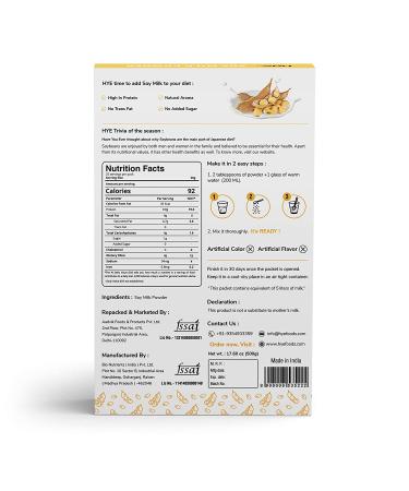 HYE FOODS Vegan Soy Milk Powder - 49% Protein - Unsweetened - 17.6 Oz (500g) - Buy Online on GoSupps.com
