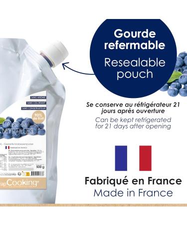 ScrapCooking - Pur e de Myrtilles 500 g - Pur e de Fruit pour P tisserie - Macarons Mousses Gel es G teaux Ganaches Nappages Coulis Glaces Cocktails - Fabriqu e en France - 4766 - Buy Online on GoSupps.com