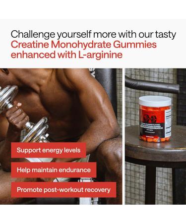Creatine Monohydrate Gummies 5g 5X Energy with B12 B6 and L-Arginine Build Muscle & Strength Gym Supplement Creatina Monohidratada en Gomitas Creatine Chews for Men & Women 120 Count 120 Count (Pack of 1) - Buy Online on GoSupps.com