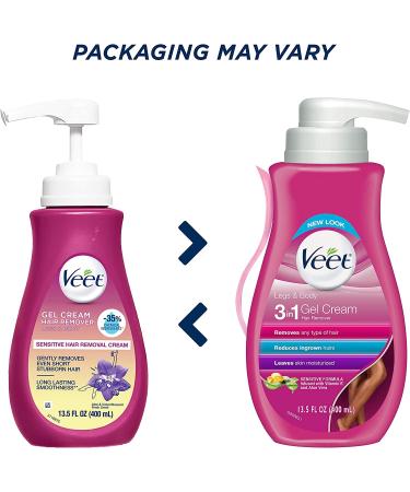 VEET Silk and Fresh Technology Gel Cream Hair Remover - Sensitive Formula with Aloe Vera & Vitamin E - 13.5 Fl Oz (Pack of 2) - Buy Online on GoSupps.com