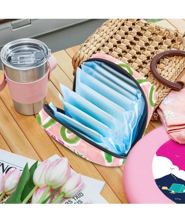 Shop Colorful Menstruation Pad Bag with Zipper - Stylish Tampon & Napkin Bags for Women & Girls | Flower Art Design - Buy Online on GoSupps.com