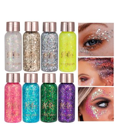 GL-TURELIFES Mermaid Chunky Glitter Gel - Long Lasting Festival Cosmetics for Face Hair & Nails - 30g Ros gold - Buy Online on GoSupps.com