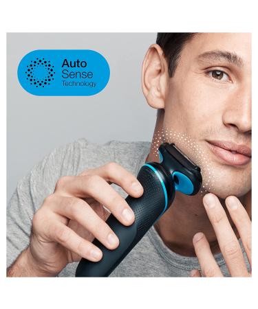 Braun Series 5 5031s Electric Shaver - Wet & Dry, Precision Trimmer & Cleansing Brush, Cordless, Rechargeable - Blue - Buy Online on GoSupps.com