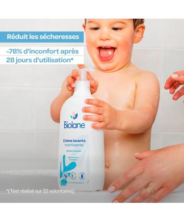 BIOLANE - Nourishing cleansing cream - Soft and soap-free baby shower gel - Body and hair - Sensitive skin - Pump bottle 750m - Buy Online on GoSupps.com