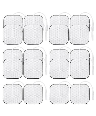 Sunjuly tens electrodes pads 40 pieces 5x5 cm tens device pain therapy self -adhesive reusable electrode device pads with most tens ems device 50x50mm (40 pieces)