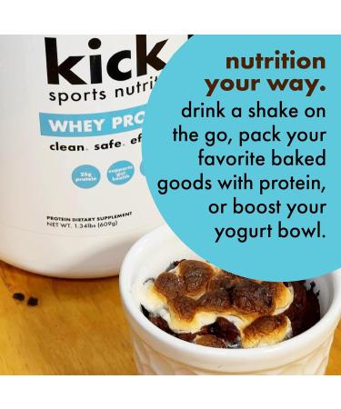 Kick Whey Protein Powder Chocolate Flavor 25 G Protein Gluten Free Workout Supplement with Amino Acids to Support Fitness Goals & Gut Health No Added Sugar No Artificial Flavor 16 Servings - Buy Online on GoSupps.com