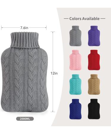 Buy Samply 2L Hot Water Bottle with Knitted Cover - Pain Relief & Warmth for Men & Women | Ideal for Menstrual Cramps Bed Warmer & Cold Compress - Grey Sky Grey - Buy Online on GoSupps.com