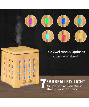 Homcom Electric Aroma Diffuser & Humidifier - 200ml 7 Colors LED Waterless Auto Shutdown - Elegant Bamboo Design for Essential Oils - Buy Online on GoSupps.com