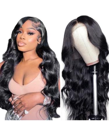 TALENT SHOW 26 inch Body Wave Lace Front Wigs Human Hair 13x4 HD Transparent Lace Frontal Wigs Pre Plucked with Baby Hair 150% Density Brazilian Body Wave Human Hair Wigs for Women Natural Color 26 Inch natural color