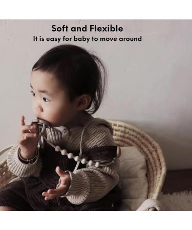 Kidkool Silicone Baby Pacifier Chain Set - 2 PCS for Boys & Girls | Pink/Beige | International Shipping - Buy Online on GoSupps.com