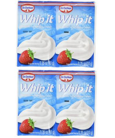 Dr. Oetker Whip It, Stabilizer for Whipping Cream, 0.35oz Packets (4 Pack)