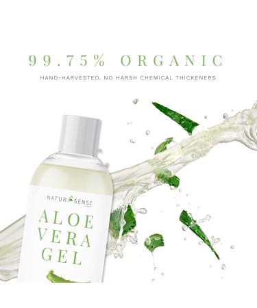 NaturSense Organic Aloe Vera Gel - USDA Certified for Face, Hair, Sunburn, Acne, Razor Bumps, Psoriasis, Eczema, Dry Skin - 12 oz - Buy Online on GoSupps.com