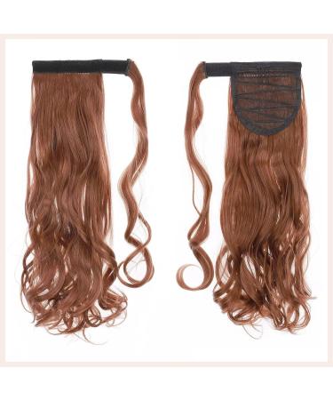 Tess Ponytail Extension | 40 cm Reddish Brown & Orange Wavy Braid | 90g Long Hair Extensions - Buy Online on GoSupps.com