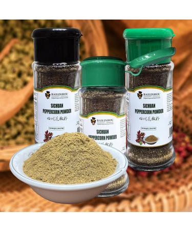 BAILINHOU Sichuan peppercorn powder 1.08oz/30g Mapo Tofu and Chinese Cuisine red szechuan peppercorns ground ORIGINAL IMPORTED of china. (Green lid(Enhance numbing sensation)) - Buy Online on GoSupps.com