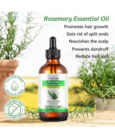 Rosemary Oil for Hair Growth & Skin Care -120ml 100% Pure Rosemary Essential Oil for Eyebrow and Eyelash Nourishes The Scalp Stimulates Hair Growth for Men Women - Buy Online on GoSupps.com